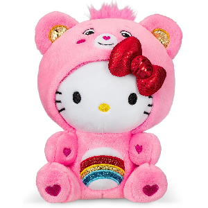 Care Bears Hello Kitty Dressed As Cheer Bear 8 Fun-Size Plush - Soft, Huggable Bestie! – Good for Girls and Boys, Employees, Collectors, Ages 4+