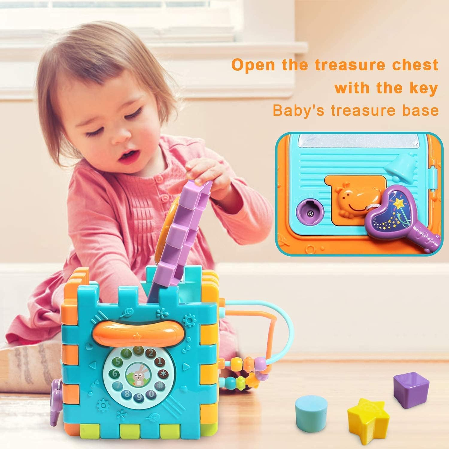 Activity Cube Baby Toys 6 to12 Months,Early Educational Music Light Up Baby Toys for 6 12 18 Months,1 Year Old Baby Toys Play Center, Montessori Toys for 1 2 3 Years Old Boys Girls