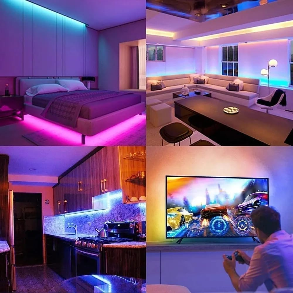 DAYBETTER LED Strip Lights 130ft Lights Strip for Bedroom, Desk, Indoor Room Bedroom Brithday Gifts RGB Decor with Remote and 24V Power Supply