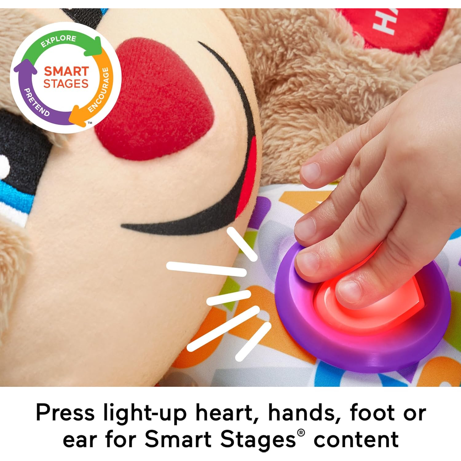 Fisher-Price Baby & Toddler Toy Laugh & Learn Smart Stages Puppy Musical Plush with Lights & Phrases for Infants Ages 6+ Months