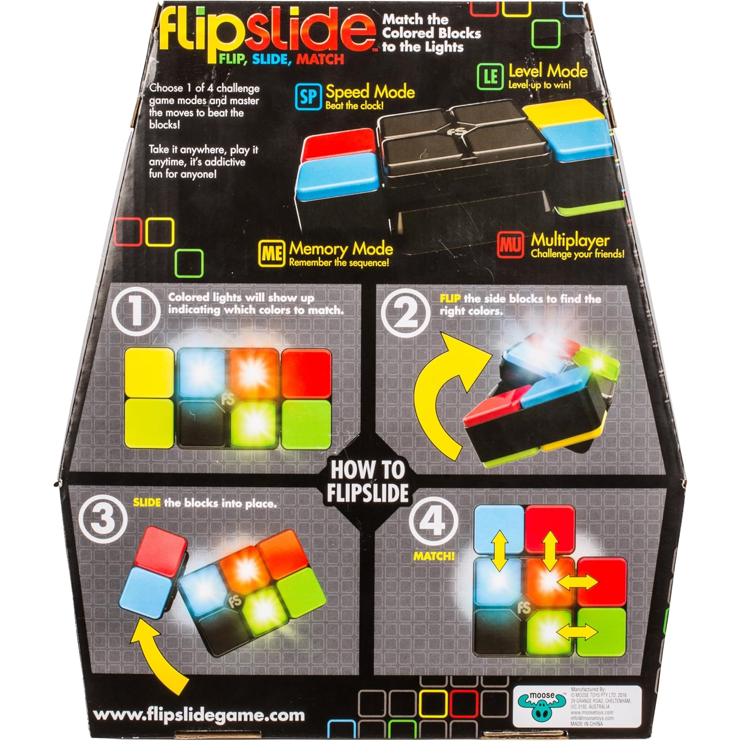 Flipslide Game - Electronic Handheld Game | Addictive Multiplayer Puzzle Game of Skill | Flip, Slide & Match Colors to Beat the Clock | 4 Thrilling Game Modes | Ages 8+ | Includes Batteries