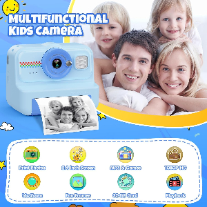 HiMont Instant Kids Photo Camera, HD/1080P Instant Camera for Children with 32G Card and Printing Paper, Childrens Photo Camera Funny Toy Gifts for Children Ages 3-12