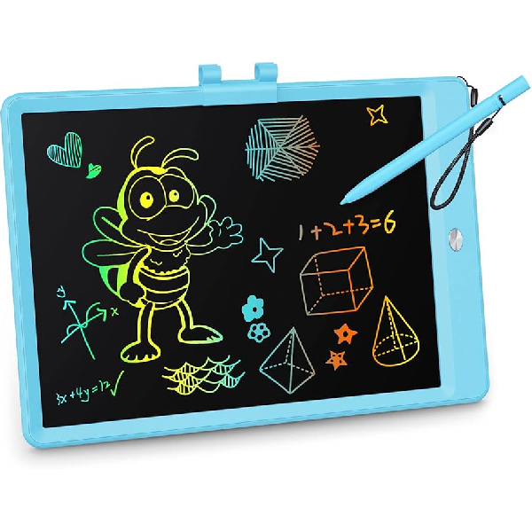 KOKODI LCD Writing Tablet, 10 Inch Colorful Toddler Doodle Board Drawing Tablet, Erasable Reusable Electronic Drawing Pads, Educational and Learning Toy for 3-6 Years Old Boy and Girls