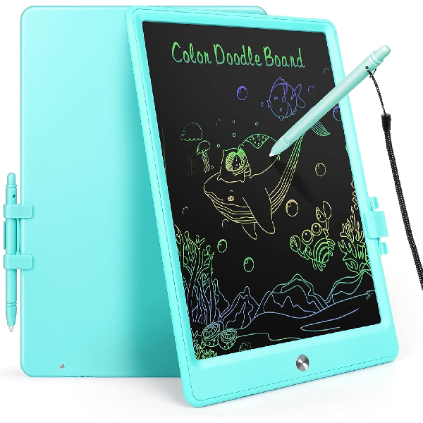 KOKODI LCD Writing Tablet, 10 Inch Colorful Toddler Doodle Board Drawing Tablet, Erasable Reusable Electronic Drawing Pads, Educational and Learning Toy for 3-6 Years Old Boy and Girls