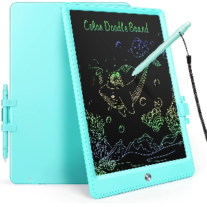 KOKODI LCD Writing Tablet, 10 Inch Colorful Toddler Doodle Board Drawing Tablet, Erasable Reusable Electronic Drawing Pads, Educational and Learning Toy for 3-6 Years Old Boy and Girls