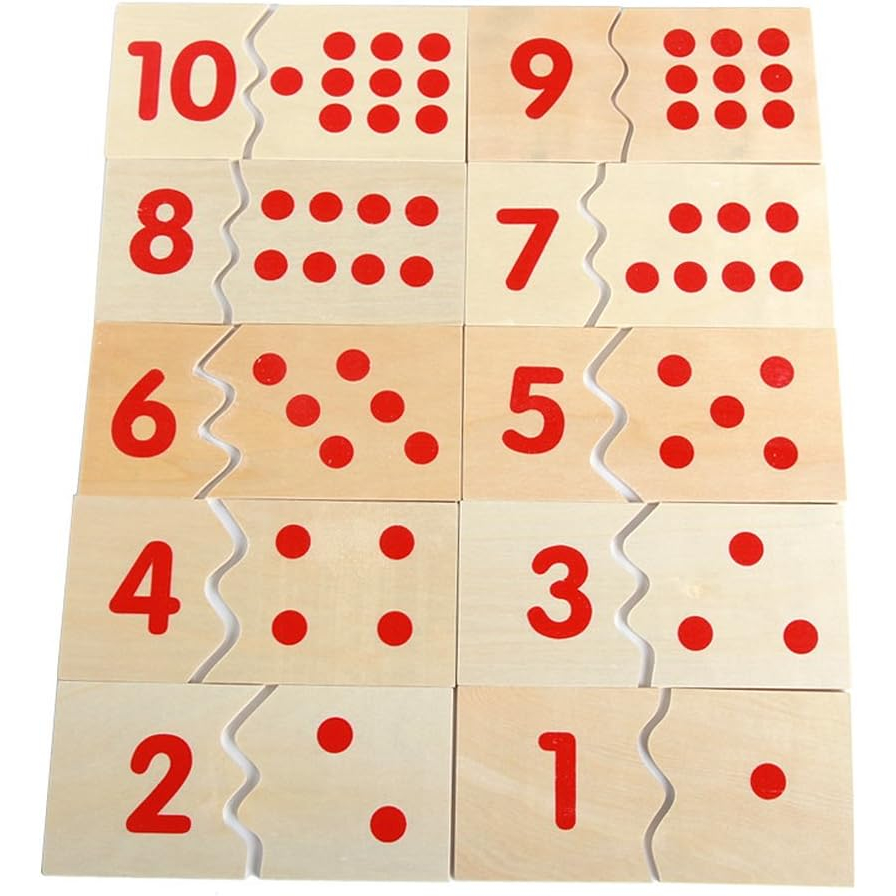 Montessori USA Montessori Math Materials Number Puzzle 1-10 for Preschool Early Learning Tool