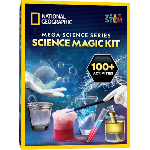 NATIONAL GEOGRAPHIC Science Magic Kit – Science Kit for Kids with 100+ Unique Experiments and Magic Tricks, Chemistry Set and STEM Project, A Great Gift for Boys and Girls (Amazon Exclusive)