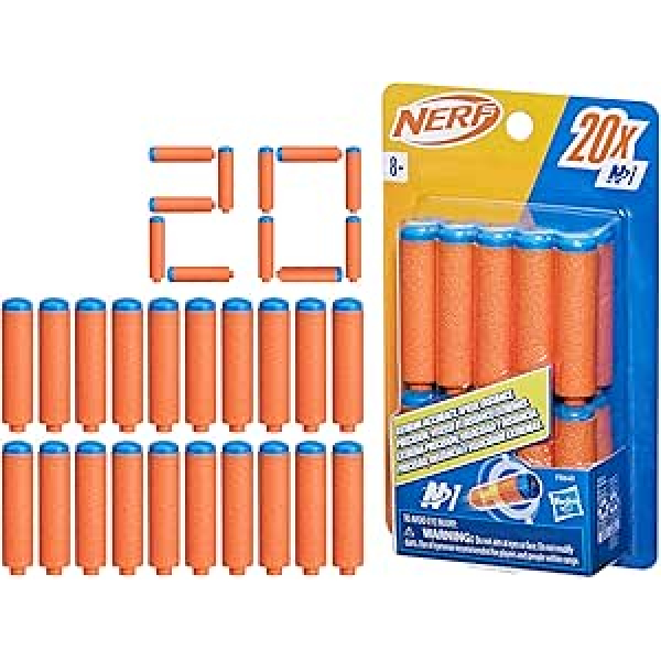 Nerf N Series N1 Darts, Includes 20 Refill Darts, Compatible Only with Nerf N Series Blasters, Outdoor Games, Ages 8+