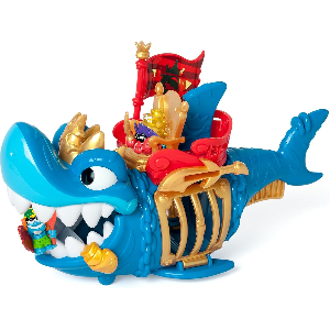 PIRATIX ADVENTURE WORLD King Shark - Articulated Shark with a Cage to capture rival Piratix Includes 1 Shark, 1 Exclusive Treasure, 1 Exclusive Piratix and 1 Accessory