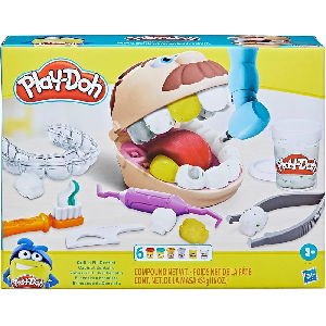 Play-Doh Drill n Fill Dentist Toy for Kids 3 Years and Up with Cavity and Metallic Colored Modeling Compound, 10 Tools, 8 Total Cans, 2 Ounces Each, Non-Toxic, Assorted Colors