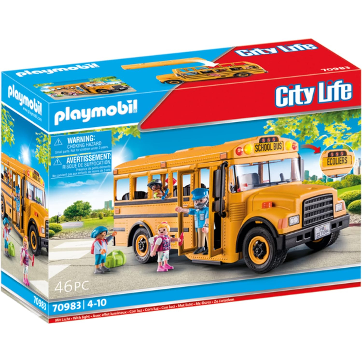 Playmobil School Bus with Accessories and 4 Figures