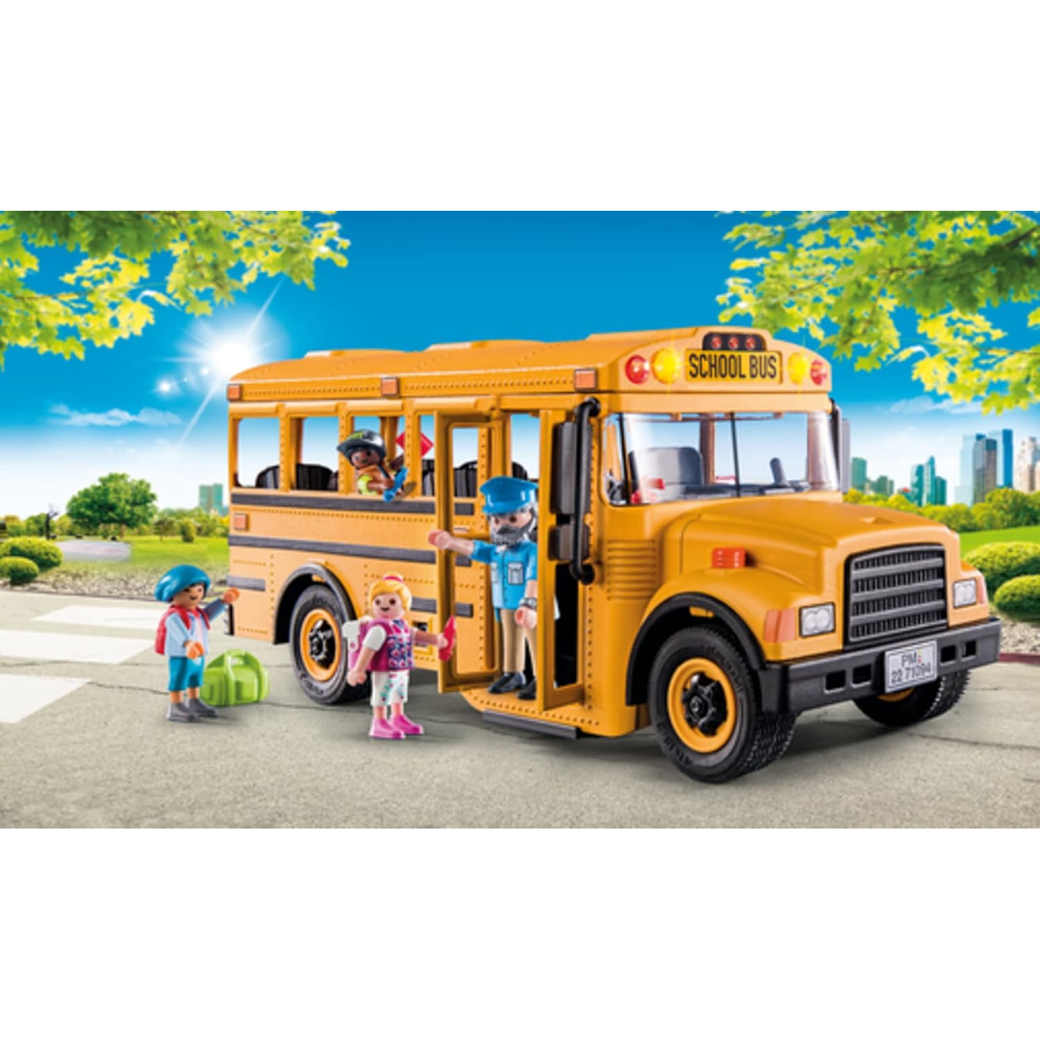 Playmobil School Bus with Accessories and 4 Figures