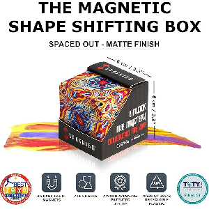 SHASHIBO Shape Shifting Box - Award-Winning, Patented Fidget Cube w/ 36 Rare Earth Magnets - Transforms Into Over 70 Shapes, Download Fun in Motion Toys Mobile App (Original Series - Spaced Out)