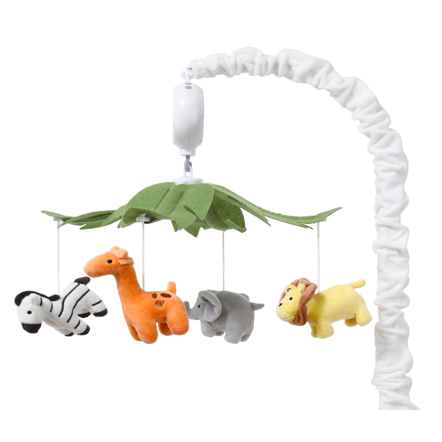 The Peanutshell Crib Mobile for Boys or Girls - White Musical Baby Crib Mobile with 12 Lullabies, Jungle Animal, Baby Mobile Crib Safari Animals Nursery Decor